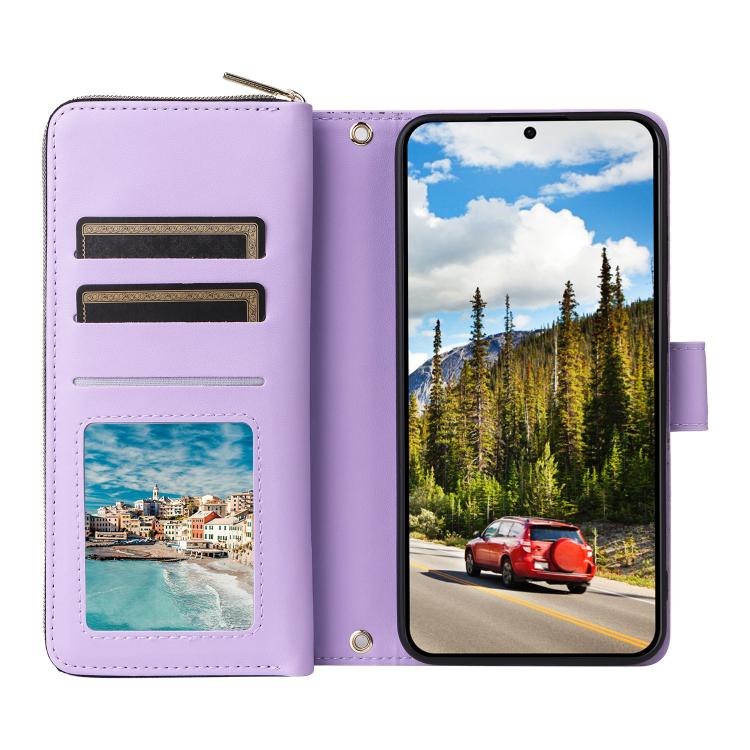 For Samsung Galaxy S26+ 5G Nine-card Slots Zipper Wallet Bag Leather Phone Case