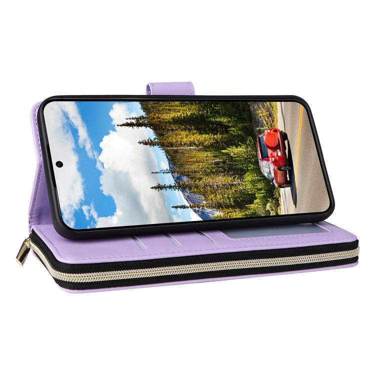 For Samsung Galaxy S26+ 5G Nine-card Slots Zipper Wallet Bag Leather Phone Case