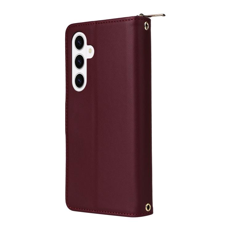 For Samsung Galaxy S26+ 5G Nine-card Slots Zipper Wallet Bag Leather Phone Case