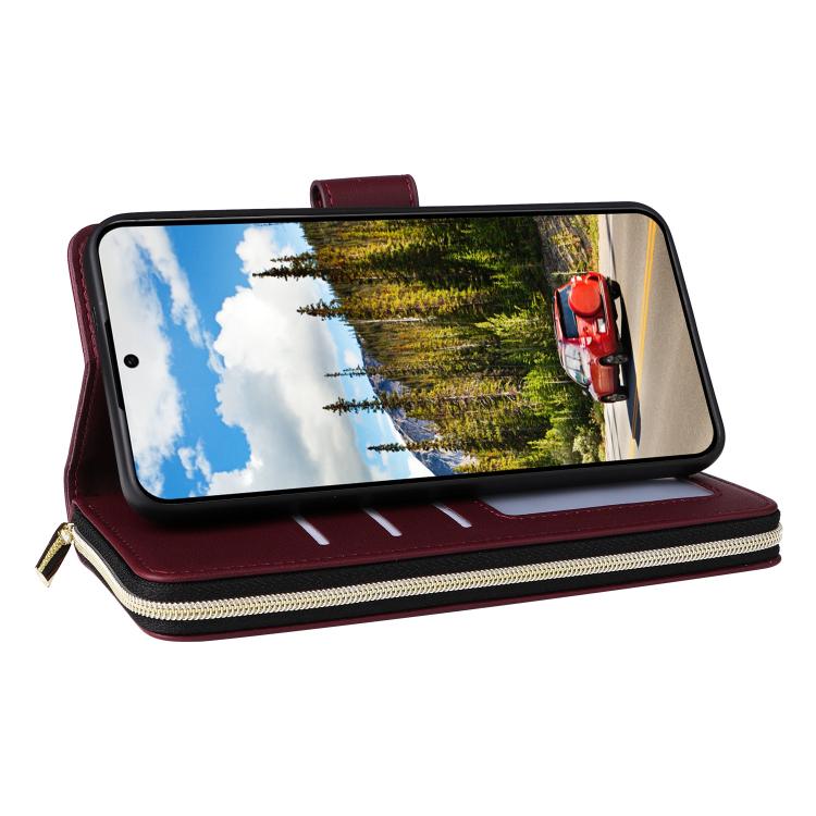 For Samsung Galaxy S26+ 5G Nine-card Slots Zipper Wallet Bag Leather Phone Case