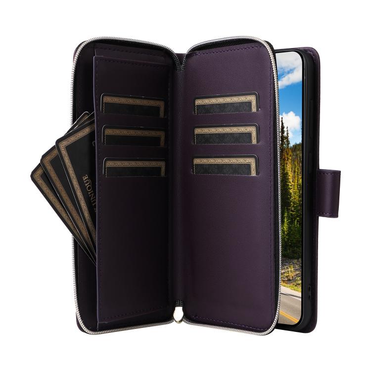 For Samsung Galaxy S26+ 5G Nine-card Slots Zipper Wallet Bag Leather Phone Case