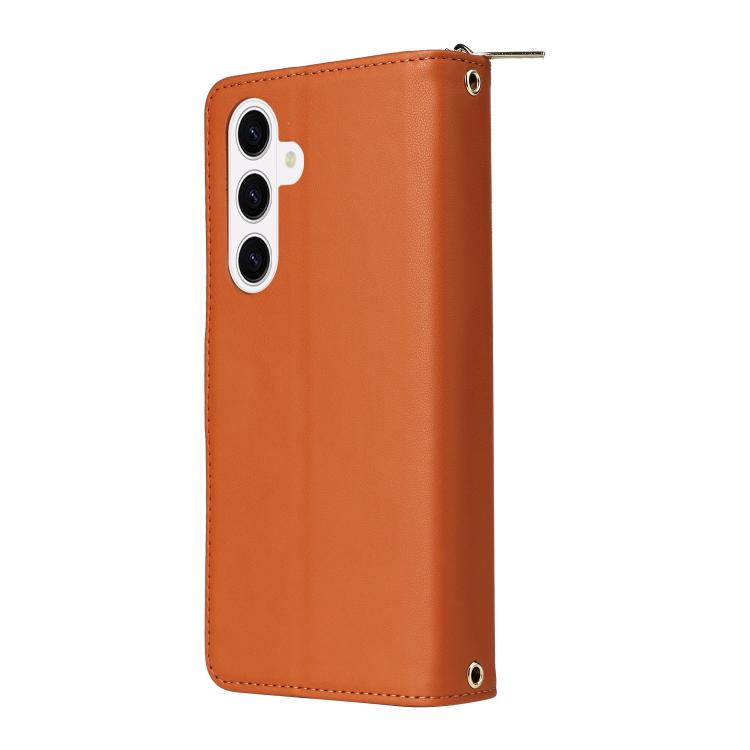 For Samsung Galaxy S26+ 5G Nine-card Slots Zipper Wallet Bag Leather Phone Case