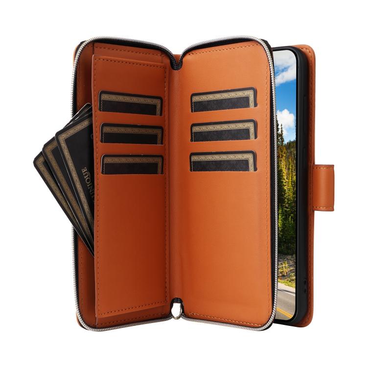 For Samsung Galaxy S26+ 5G Nine-card Slots Zipper Wallet Bag Leather Phone Case