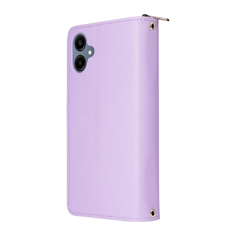 For Samsung Galaxy A06 / A07 Nine-card Slots Zipper Wallet Bag Leather Phone Case