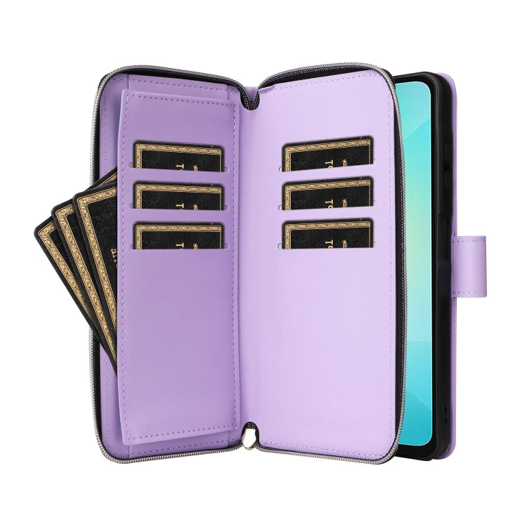 For Samsung Galaxy A06 / A07 Nine-card Slots Zipper Wallet Bag Leather Phone Case