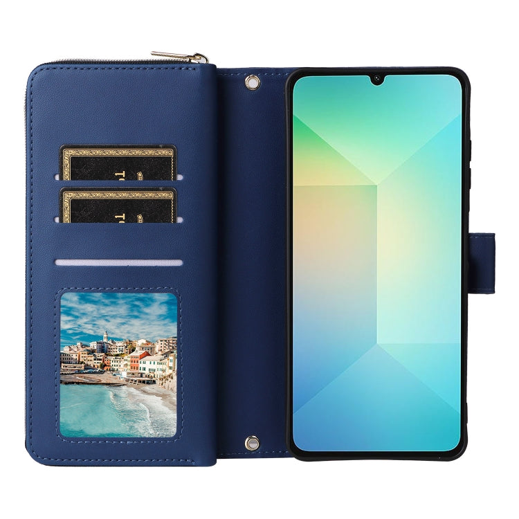 For Samsung Galaxy A06 / A07 Nine-card Slots Zipper Wallet Bag Leather Phone Case