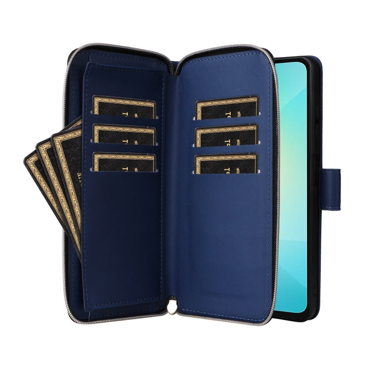 For Samsung Galaxy A06 / A07 Nine-card Slots Zipper Wallet Bag Leather Phone Case