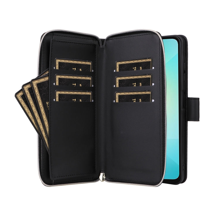 For Samsung Galaxy A06 / A07 Nine-card Slots Zipper Wallet Bag Leather Phone Case