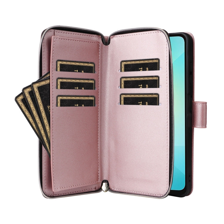 For Samsung Galaxy A06 / A07 Nine-card Slots Zipper Wallet Bag Leather Phone Case