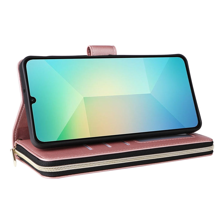 For Samsung Galaxy A06 / A07 Nine-card Slots Zipper Wallet Bag Leather Phone Case