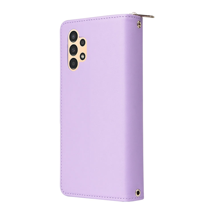 For Samsung Galaxy A13 5G / 4G Nine-card Slots Zipper Wallet Bag Leather Phone Case