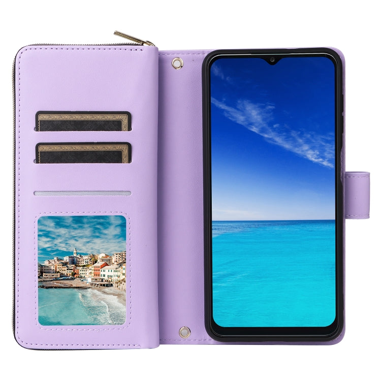 For Samsung Galaxy A13 5G / 4G Nine-card Slots Zipper Wallet Bag Leather Phone Case