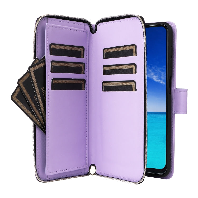 For Samsung Galaxy A13 5G / 4G Nine-card Slots Zipper Wallet Bag Leather Phone Case