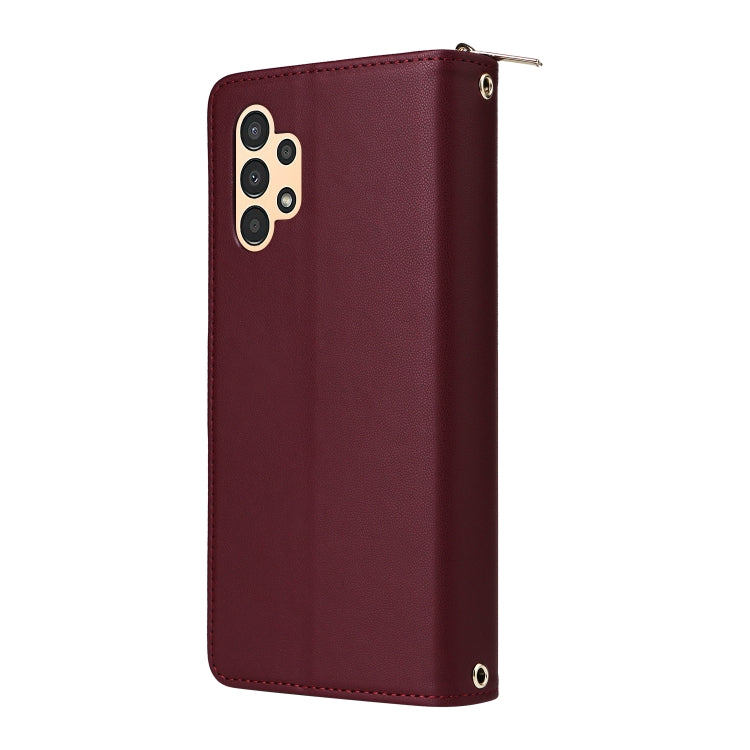 For Samsung Galaxy A13 5G / 4G Nine-card Slots Zipper Wallet Bag Leather Phone Case