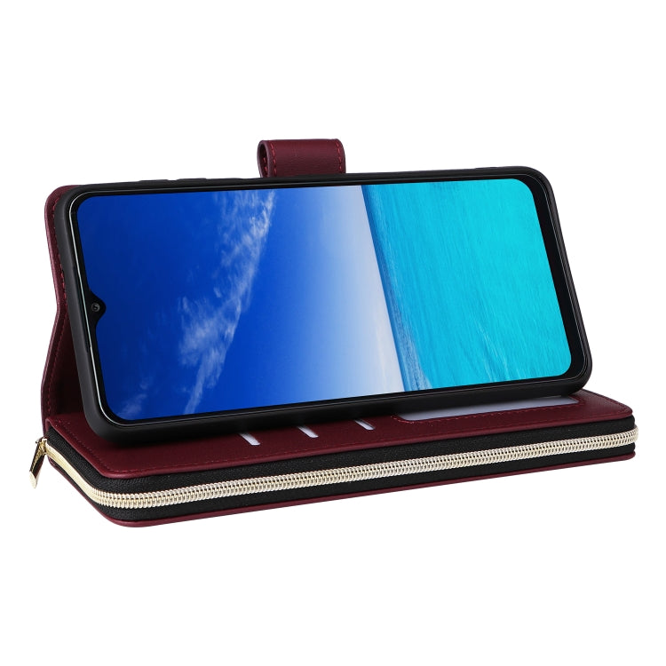 For Samsung Galaxy A13 5G / 4G Nine-card Slots Zipper Wallet Bag Leather Phone Case