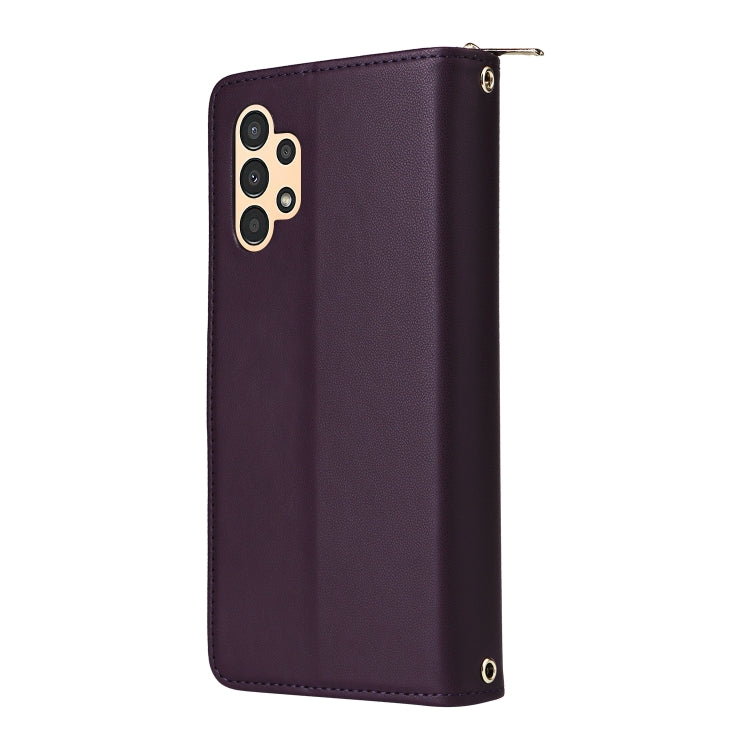 For Samsung Galaxy A13 5G / 4G Nine-card Slots Zipper Wallet Bag Leather Phone Case