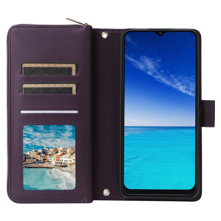 For Samsung Galaxy A13 5G / 4G Nine-card Slots Zipper Wallet Bag Leather Phone Case