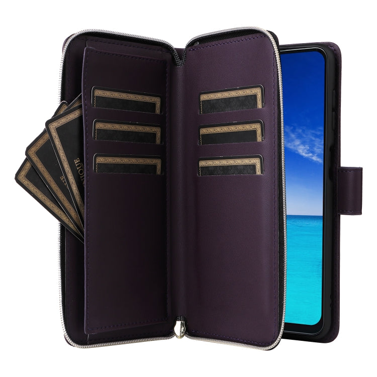 For Samsung Galaxy A13 5G / 4G Nine-card Slots Zipper Wallet Bag Leather Phone Case