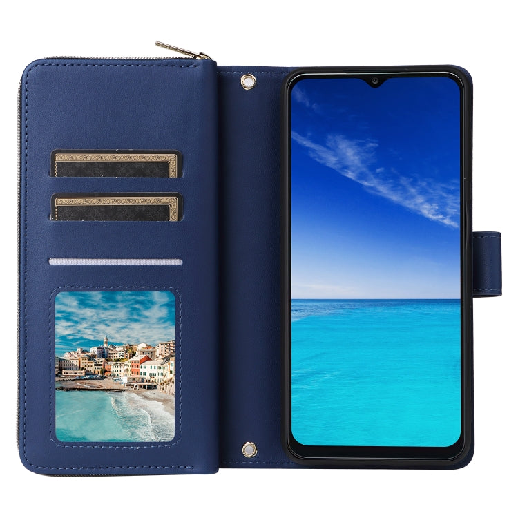 For Samsung Galaxy A13 5G / 4G Nine-card Slots Zipper Wallet Bag Leather Phone Case