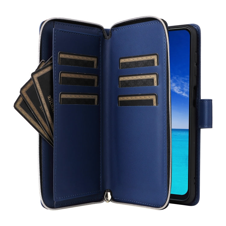For Samsung Galaxy A13 5G / 4G Nine-card Slots Zipper Wallet Bag Leather Phone Case