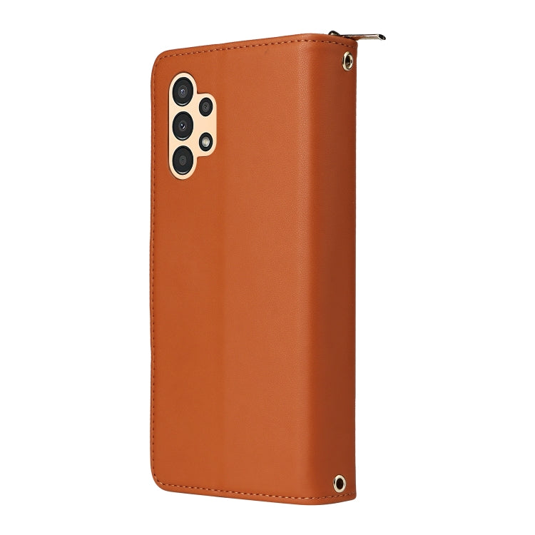 For Samsung Galaxy A13 5G / 4G Nine-card Slots Zipper Wallet Bag Leather Phone Case