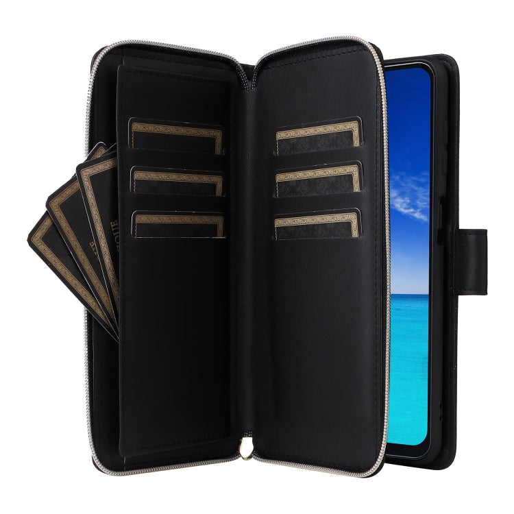 For Samsung Galaxy A13 5G / 4G Nine-card Slots Zipper Wallet Bag Leather Phone Case