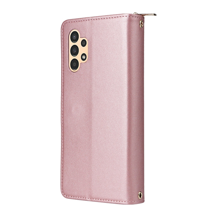 For Samsung Galaxy A13 5G / 4G Nine-card Slots Zipper Wallet Bag Leather Phone Case