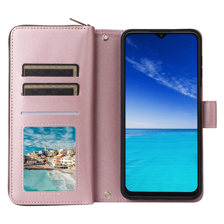 For Samsung Galaxy A13 5G / 4G Nine-card Slots Zipper Wallet Bag Leather Phone Case