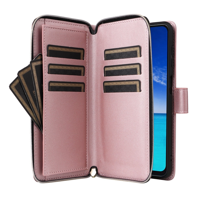 For Samsung Galaxy A13 5G / 4G Nine-card Slots Zipper Wallet Bag Leather Phone Case