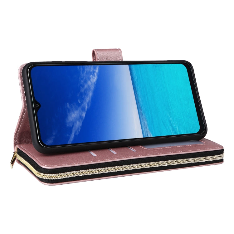 For Samsung Galaxy A13 5G / 4G Nine-card Slots Zipper Wallet Bag Leather Phone Case