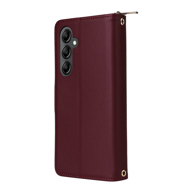 For Samsung Galaxy A14 Nine-card Slots Zipper Wallet Bag Leather Phone Case