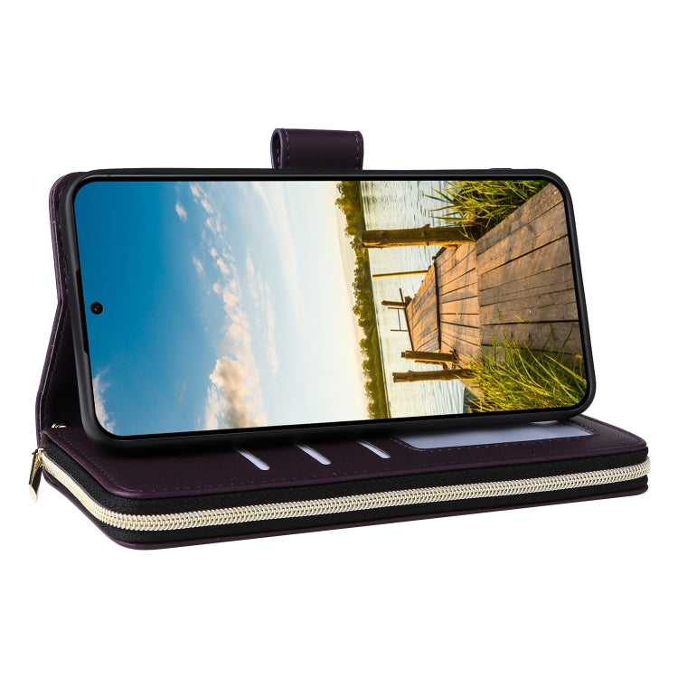 For Samsung Galaxy A14 Nine-card Slots Zipper Wallet Bag Leather Phone Case