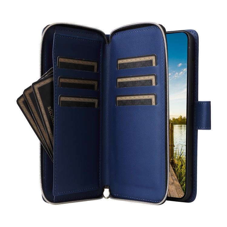 For Samsung Galaxy A14 Nine-card Slots Zipper Wallet Bag Leather Phone Case