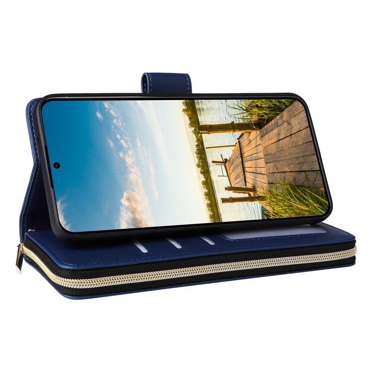 For Samsung Galaxy A14 Nine-card Slots Zipper Wallet Bag Leather Phone Case