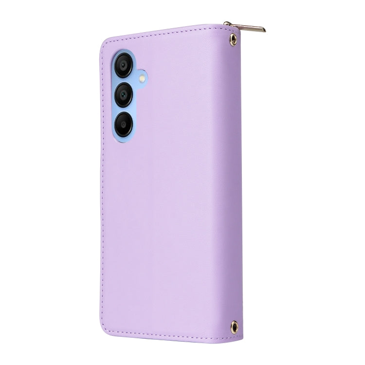 For Samsung Galaxy A15 Nine-card Slots Zipper Wallet Bag Leather Phone Case