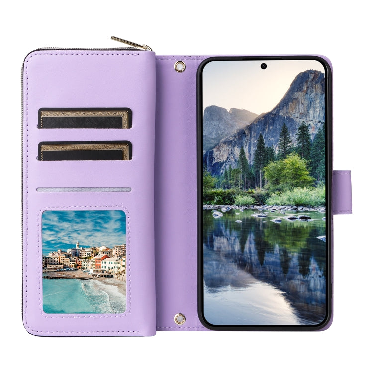 For Samsung Galaxy A15 Nine-card Slots Zipper Wallet Bag Leather Phone Case