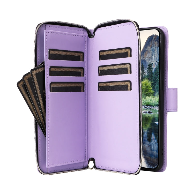 For Samsung Galaxy A15 Nine-card Slots Zipper Wallet Bag Leather Phone Case