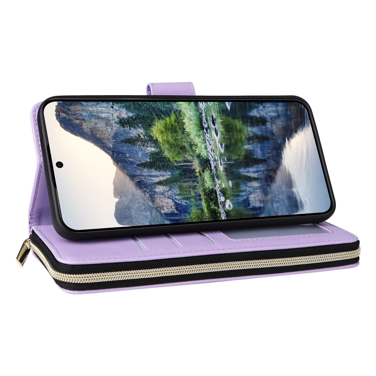 For Samsung Galaxy A15 Nine-card Slots Zipper Wallet Bag Leather Phone Case