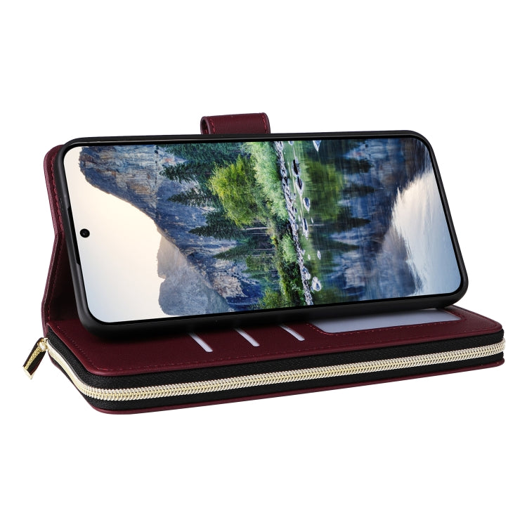 For Samsung Galaxy A15 Nine-card Slots Zipper Wallet Bag Leather Phone Case