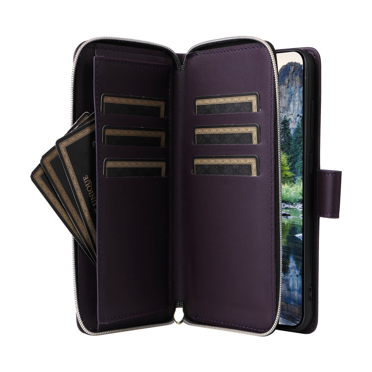 For Samsung Galaxy A15 Nine-card Slots Zipper Wallet Bag Leather Phone Case