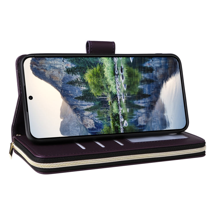 For Samsung Galaxy A15 Nine-card Slots Zipper Wallet Bag Leather Phone Case