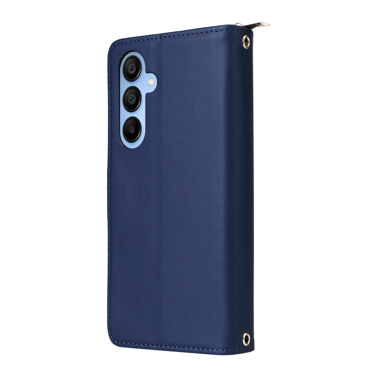 For Samsung Galaxy A15 Nine-card Slots Zipper Wallet Bag Leather Phone Case