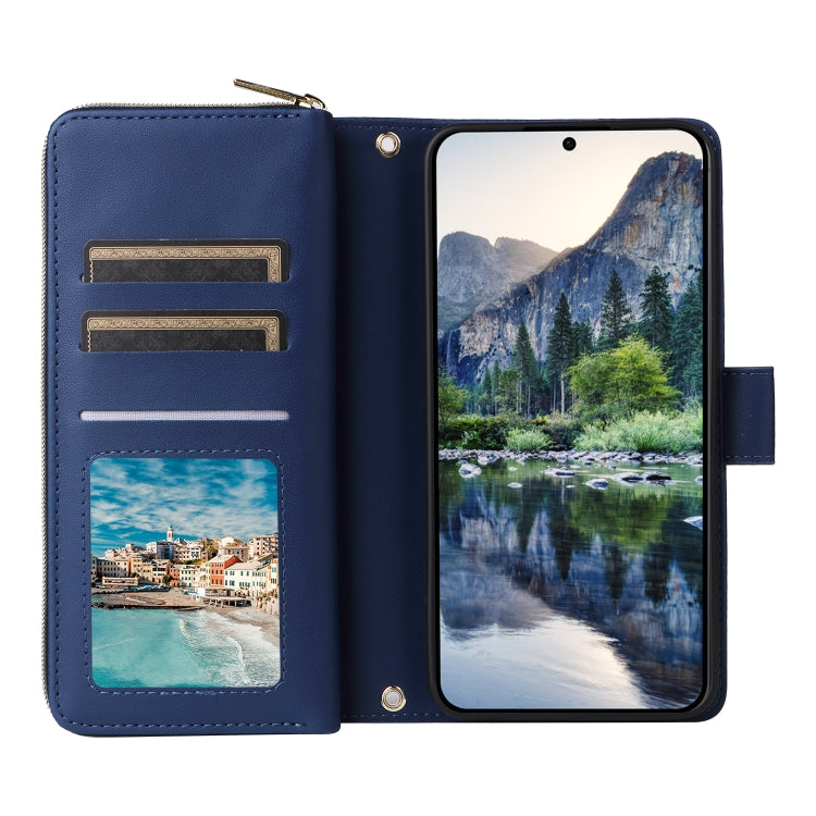 For Samsung Galaxy A15 Nine-card Slots Zipper Wallet Bag Leather Phone Case