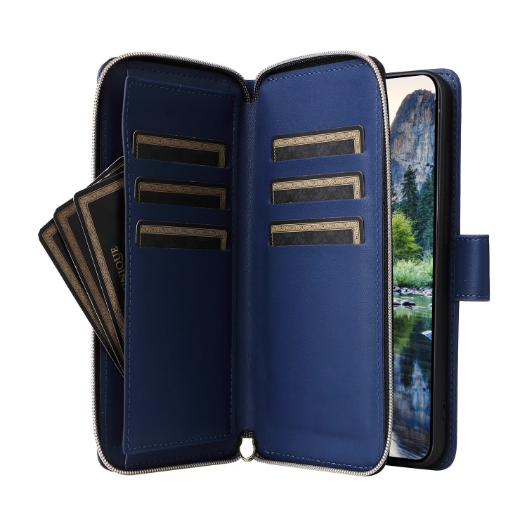 For Samsung Galaxy A15 Nine-card Slots Zipper Wallet Bag Leather Phone Case