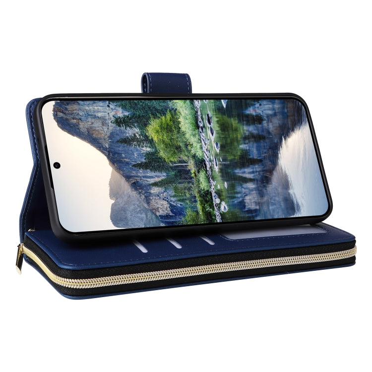 For Samsung Galaxy A15 Nine-card Slots Zipper Wallet Bag Leather Phone Case
