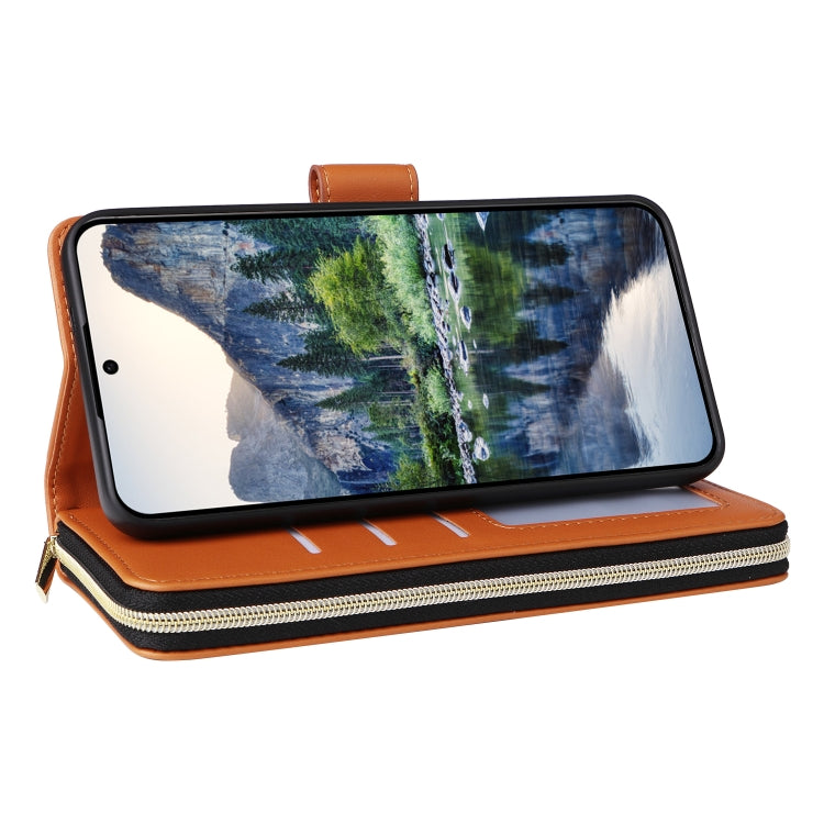 For Samsung Galaxy A15 Nine-card Slots Zipper Wallet Bag Leather Phone Case