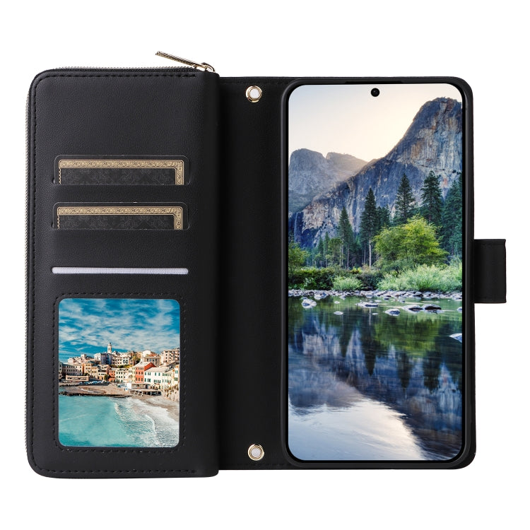 For Samsung Galaxy A15 Nine-card Slots Zipper Wallet Bag Leather Phone Case