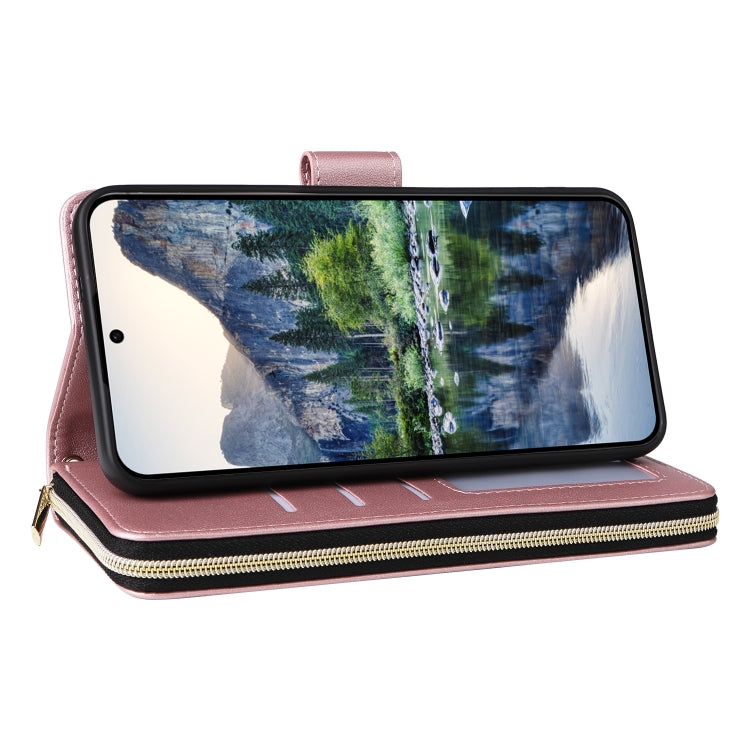 For Samsung Galaxy A15 Nine-card Slots Zipper Wallet Bag Leather Phone Case