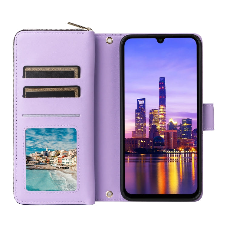 For Samsung Galaxy A16 Nine-card Slots Zipper Wallet Bag Leather Phone Case