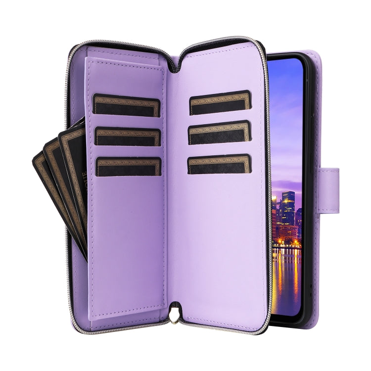 For Samsung Galaxy A16 Nine-card Slots Zipper Wallet Bag Leather Phone Case